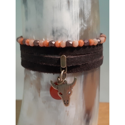 suède wikkel en facetkralen armband suède wikkel en facetkralen armband
